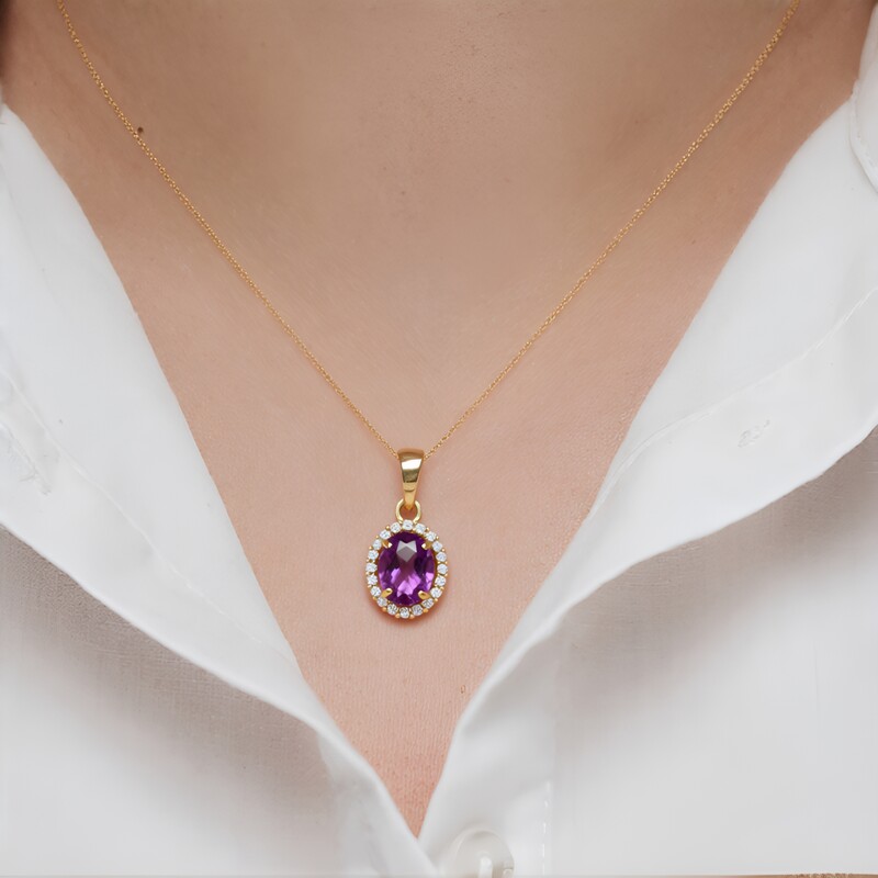 Uruguay-Amethyst-Silberanhänger