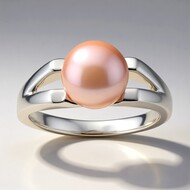 Anillo en plata con Perla Ming durazno (TPC)