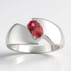 Anello in argento con Tormalina Rosa Brasiliana