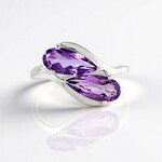 Anello in argento con Ametista Uruguay (de Melo)