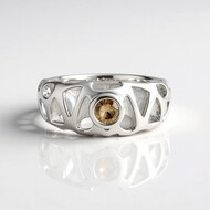 I2 Champagne Diamond Silver Ring (Ornaments by de Melo)