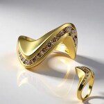 Anello in oro con Diamante Champagne I2 (de Melo Gold)