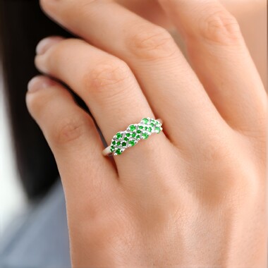 Bague en argent et Tsavorite de Tanzanie