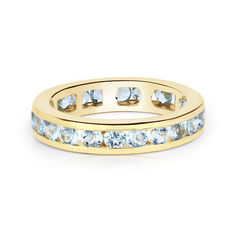 Anillo en plata con Topacio azul suizo