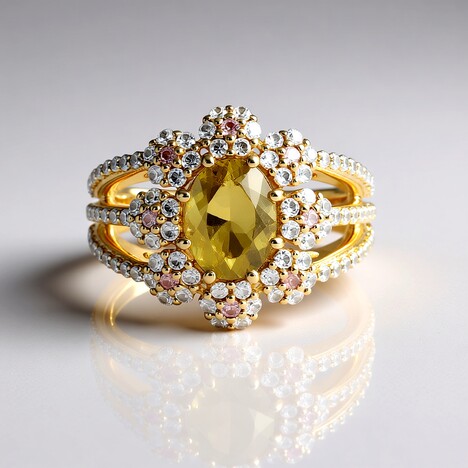 Anello in oro con Tanzanite Gialla (non riscaldata) (Adela Gold)