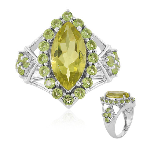 Anillo en plata con Quarzo limón