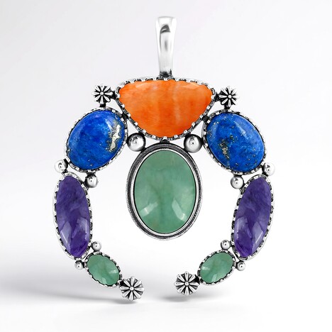 Ciondolo in argento con Conchiglia di Ostrica Spinosa Arancione (Desert Chic)