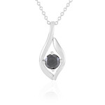 Collar en plata con Diamante negro