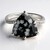 Anello in argento con Ossidiana Fiocco di Neve