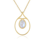 Collar en plata con Piedra de luna azul (KM by Juwelo)