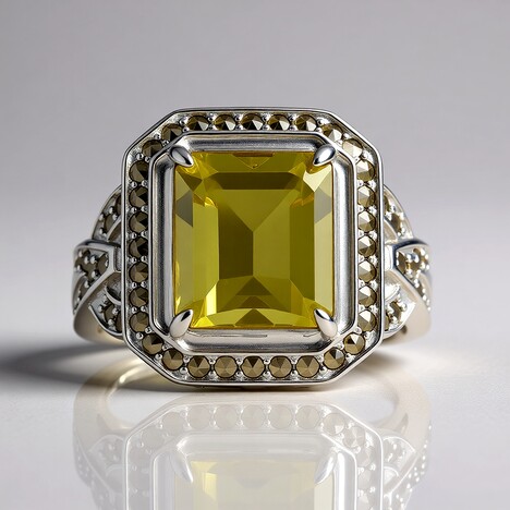 Anello in argento con Citrino Limone (Annette classic)