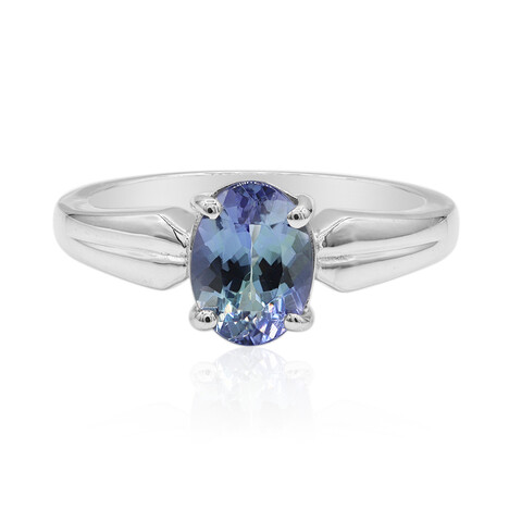 Nicht erhitzter Tansanit-Silberring