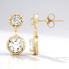 Orecchini in argento con Topazio Bianco