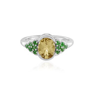 Zilveren ring met een gele beril