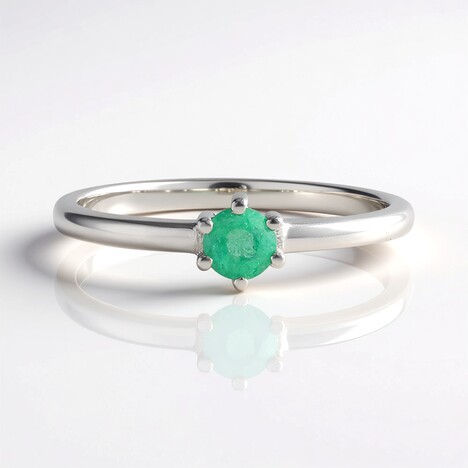 Anello in argento con Smeraldo Russo (Adela Silber)