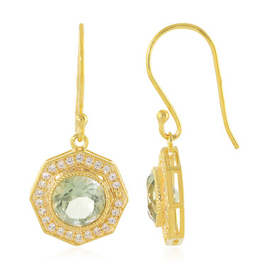 Pendientes en plata con Amatista verde