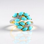 Anello in argento con Turchese Sleeping Beauty (Faszination Türkis)