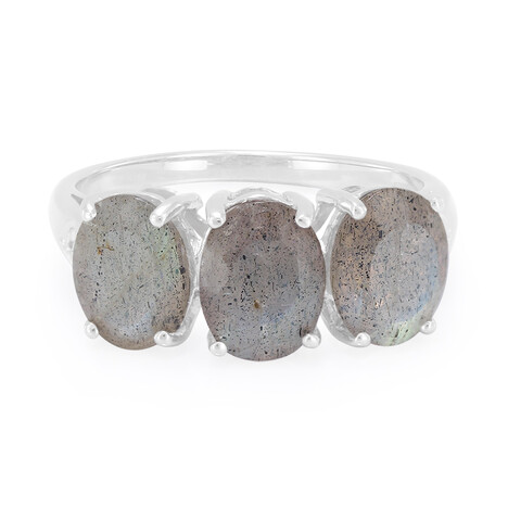 Zilveren ring met labradorieten