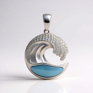 Pendentif en argent et Larimar