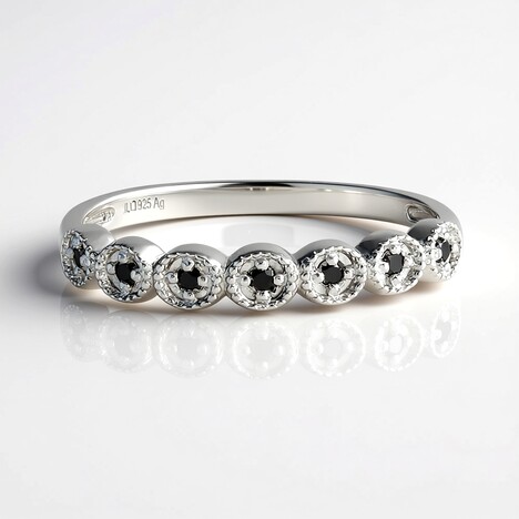 Anello in argento con Diamante Nero