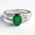 Anello placcato in platino con Smeraldo Bahia