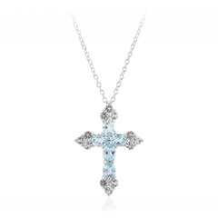Collana in argento con Topazio Blu Cielo