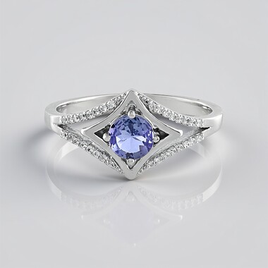 Anillo en plata con Tanzanita sin calentar