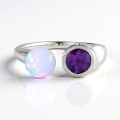 Anello in argento con Opale di Welo (de Melo Essence)