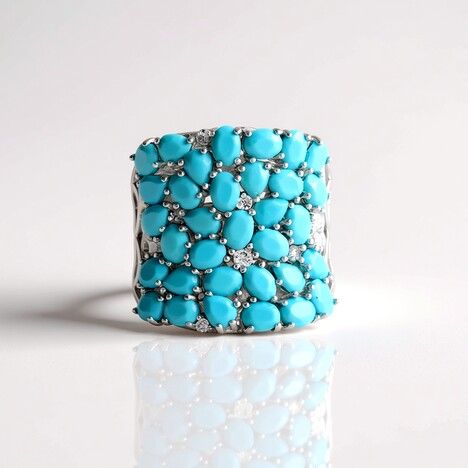 Anello in argento con Turchese Sleeping Beauty (Dallas Prince Designs)