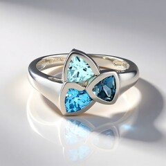Anello in argento con Topazio Blu Londra