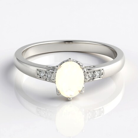 Anello in argento con Opale di Welo