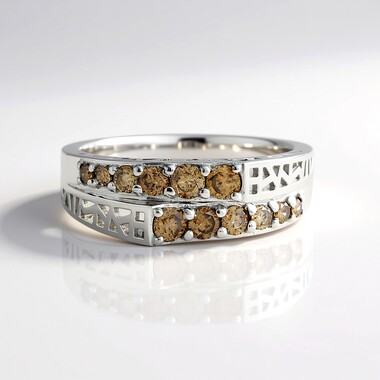 Anillo en plata con Diamante champán I2 (Ornaments by de Melo)