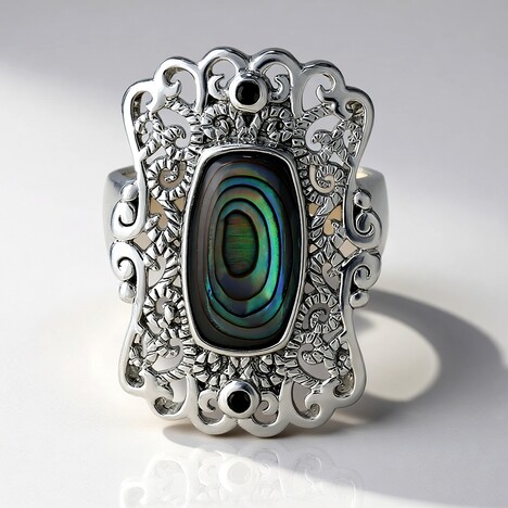 Anello in argento con Conchiglia Abalone (Art of Nature)