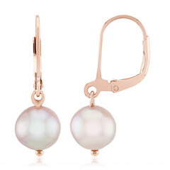 Orecchini in argento con Perla Ming Porpora