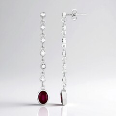 Orecchini in argento con Rubino del Madagascar