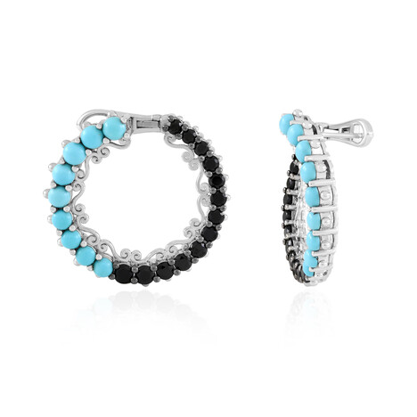 Pendientes en plata con Turquesa bella durmiente (Dallas Prince Designs)