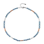 Zilveren halsketting met Royal Blue Hematieten