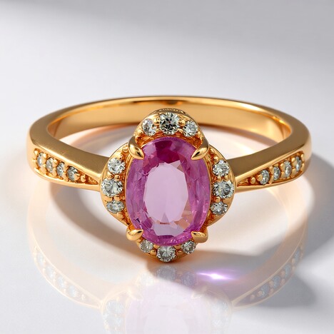 Anello in oro con Zaffiro Rosa (Annette)