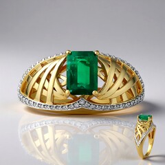 Anello in oro con Smeraldo Zambia AAA (Rifkind 1894 Collection)