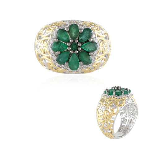 Bague en argent et Emeraude de Zambie (Gems en Vogue)