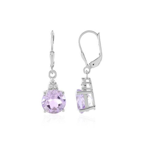 Zilveren oorbellen met lavendel amethisten