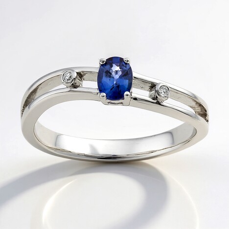 Anello in oro con Zaffiro Ceylon Blu (CIRARI)