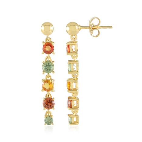 Zilveren oorbellen met saffieren