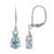Himmelblauer Topas-Silberohrringe