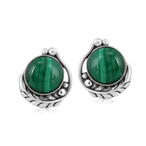 Pendientes en plata con Malaquita (Desert Chic)