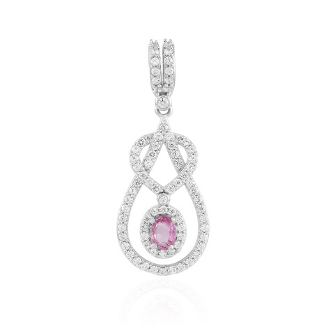 Pendentif en argent et Saphir rose de Ceylan