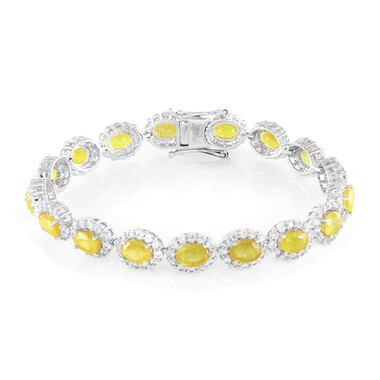 Bracciale in argento con Zaffiro Giallo del Madagascar