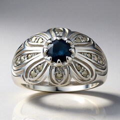 Anello in argento con Zaffiro Blu (Annette classic)