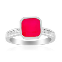 Himbeer-Chalzedon-Silberring