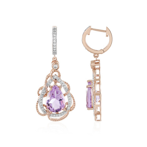 Lavendel-Amethyst-Silberohrringe